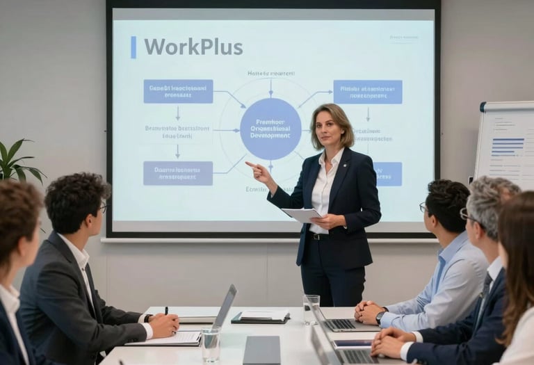 A diverse team collaborating around a table with laptops and notes.