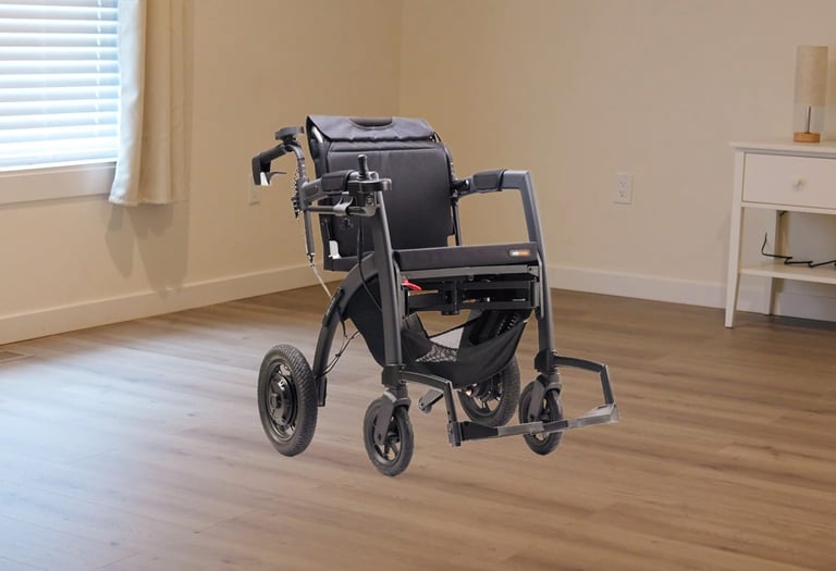 A wheelchair in an AFH home, supporting safe mobility, comfort, and independence in daily activities.