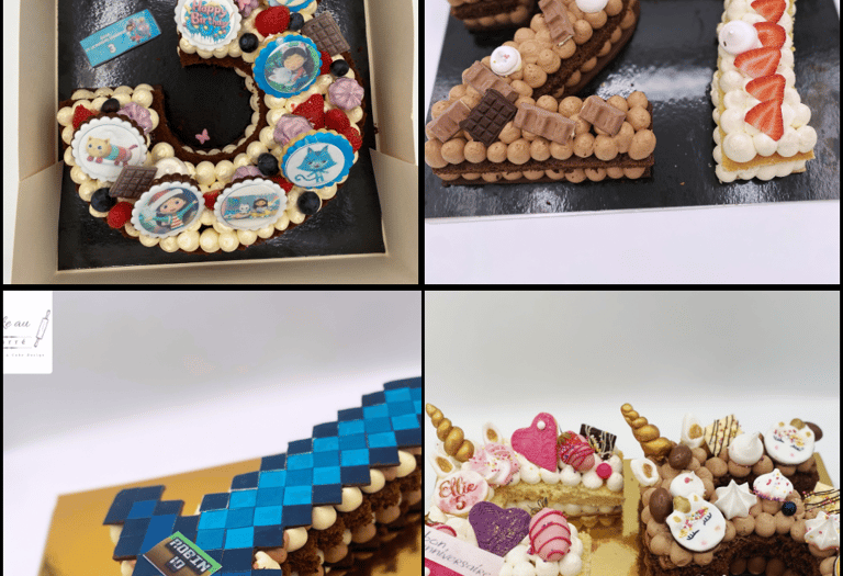 Dhape cake epée , number cake E et 5