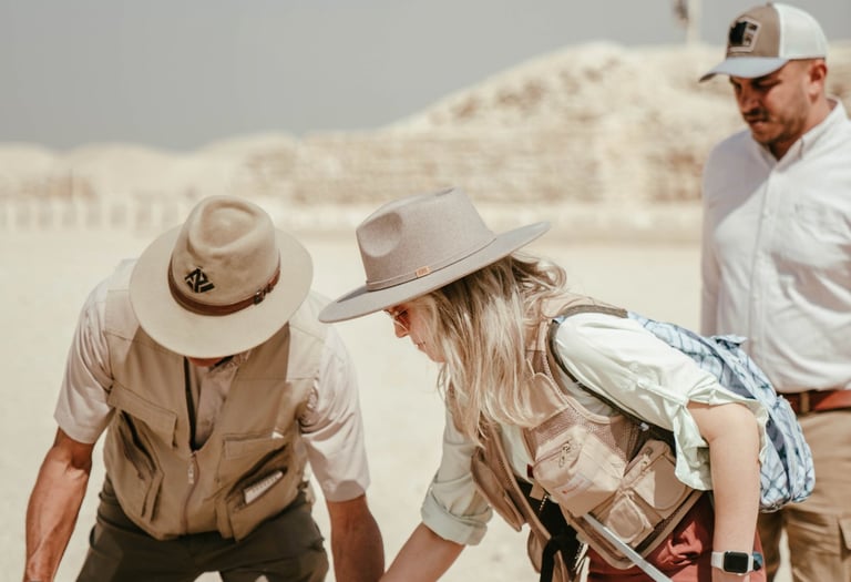 Larry measuring at Sakkara