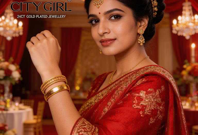 City Girl Jewellery - imitationbangles - 18 Carat Gold Plated  - Daily Wear - Bangles Set