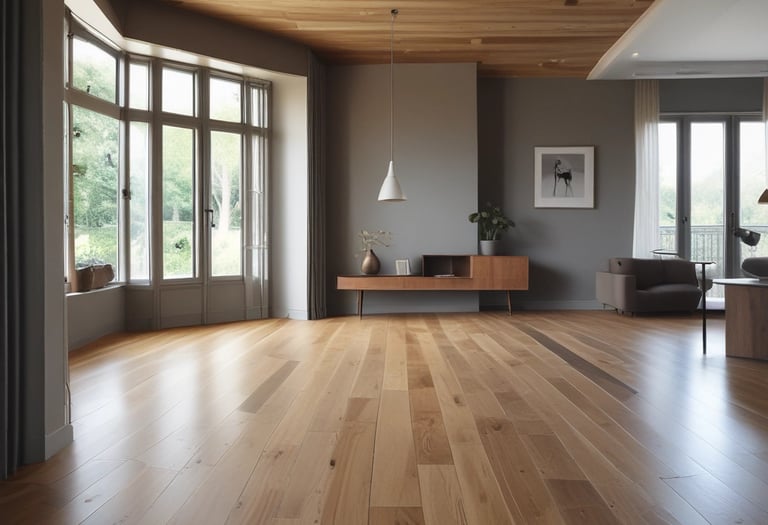 Close-up of a craftsman fitting timber flooring in a modern Canterbury home.