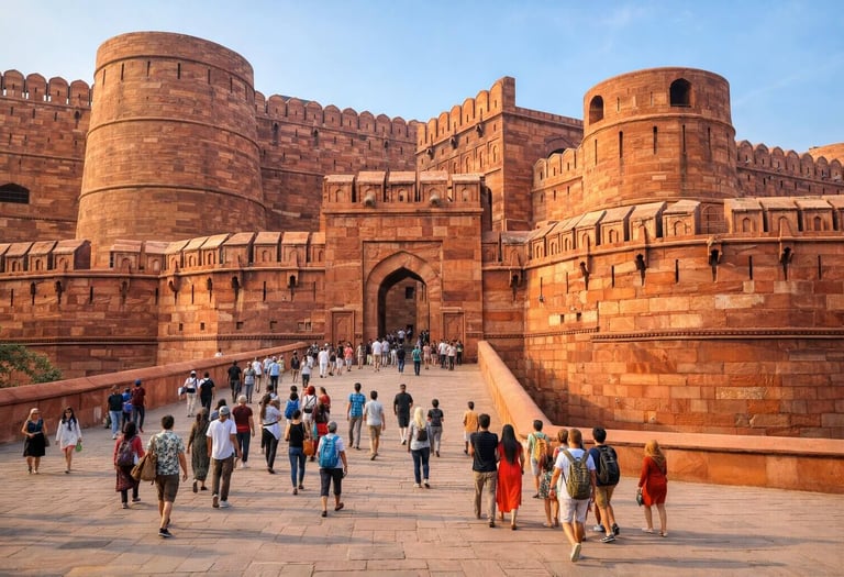 The magnificent Agra Fort in Agra, India