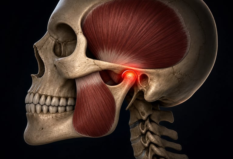an image of the temporomandibular joint (TMJ, as Dr. Andrew is a specialist in treating this
