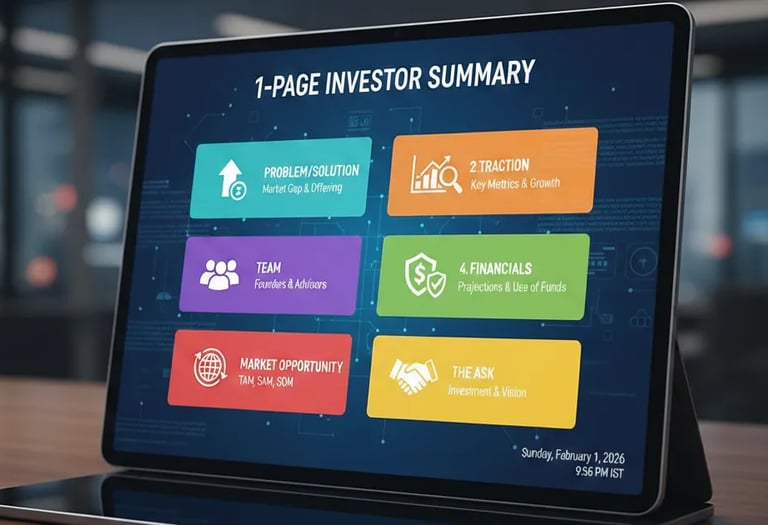 What to Include in a 1-Page Investor Summary