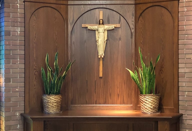 Custom made oak wooden tabernacle commissioned by a church