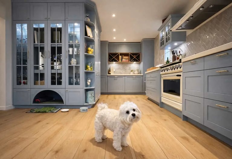 Cuisine sur mesure réalisée par Baïa Home à Cabourg