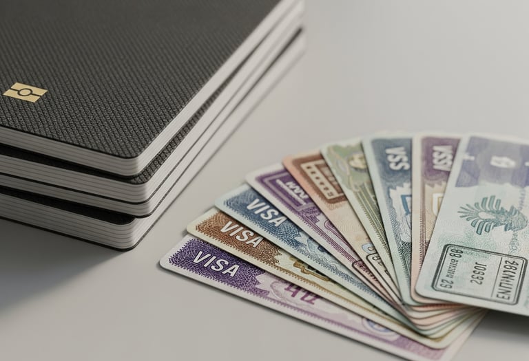 Image of passport and visas