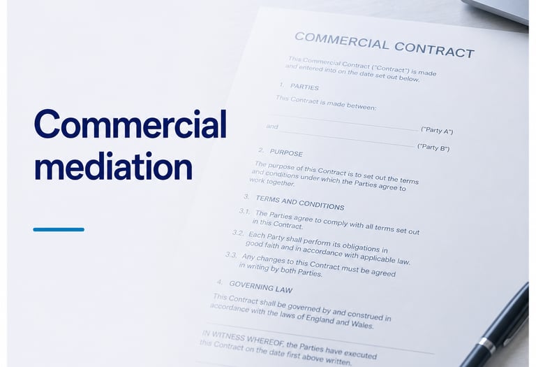 Commercial mediation to resolve commercial disputes Devon and nationwide