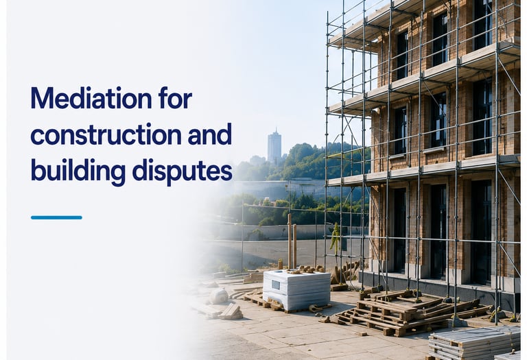 Mediation for the resolution of building and construction disputes in Devon and nationwide