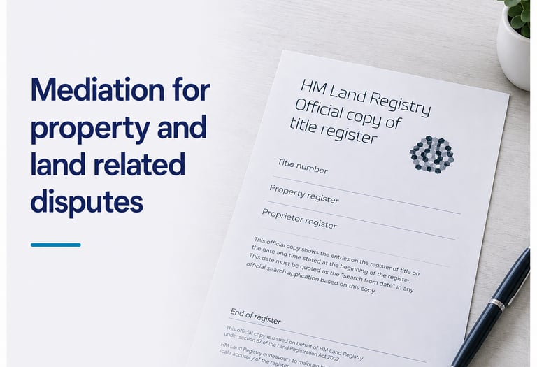 Mediation for the resolution of property and land disputes in Devon and nationwide