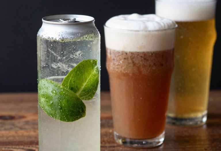 A vibrant mobile tap trailer with four taps pouring craft beers and cocktails at an outdoor event.
