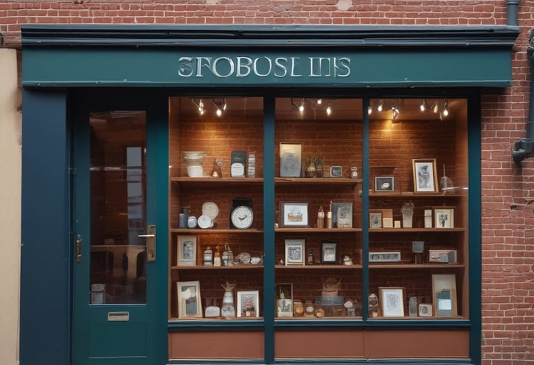 Close-up of a sparkling clean shop window reflecting the street outside.