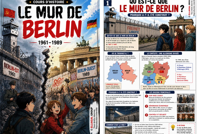 Extrait de la première page du cours sur le mur de Berlin