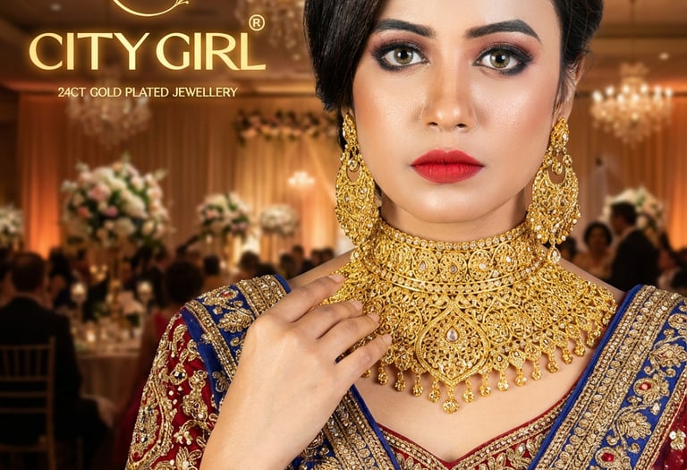 City Girl Jewellery 18 Carat Gold Plated Bridal Wear Party Wear