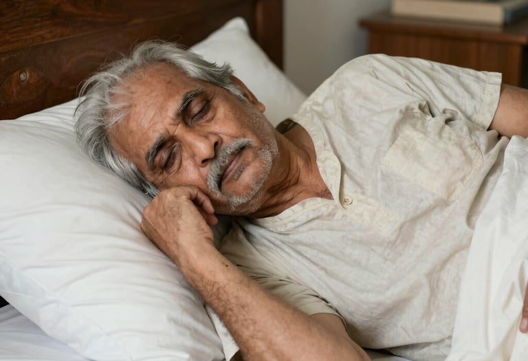 An elderly person receiving physiotherapy support, smiling as they regain mobility with a therapist's encouragement.