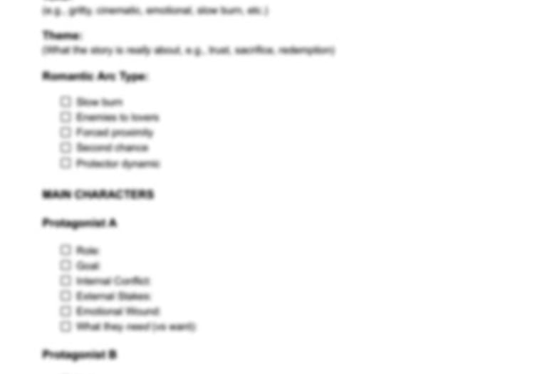 Action Romance Outline - Blurred