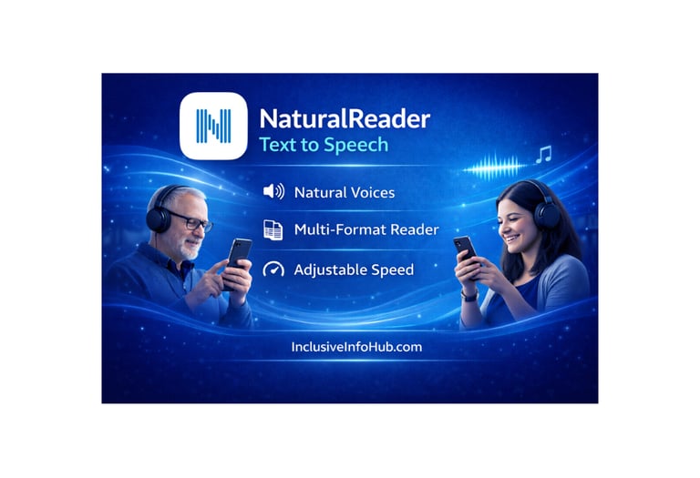 natural voices, multi format reader and adjustable speed are the key features of the Naturalreader