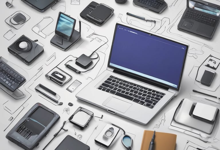 A friendly technician assisting a customer with a computer issue in a cozy home setting.