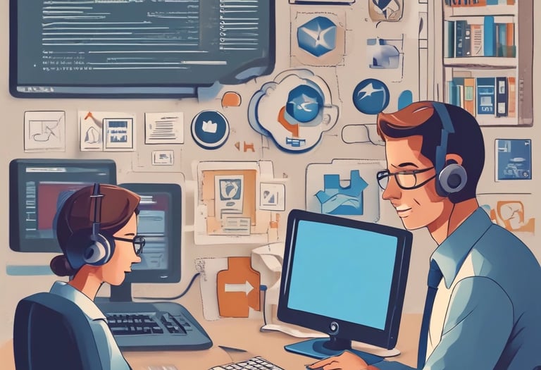 A calm workspace with a laptop displaying code and a cup of coffee nearby.