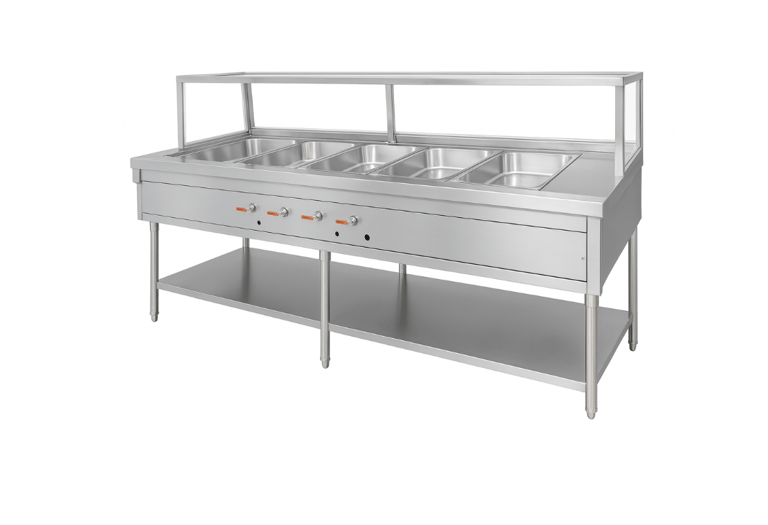 Bain Marie Gas เตาเบนมารี่อุ่นอาหารสแตนเลส สำหรับแคนทีน ระบบแก๊ส