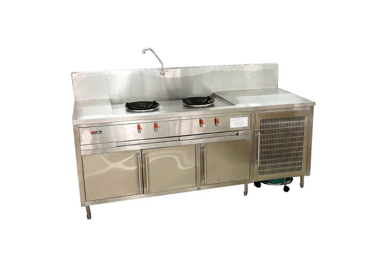 Thai Stove Cabinet 2 Burners with Gas Tank ตู้เตาไทย 2 หัว พร้อมที่ใส่ถังแก๊ส สแตนเลส