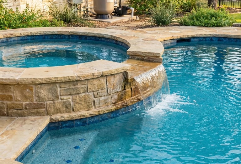 Residential pool and spa with shared circulation system.