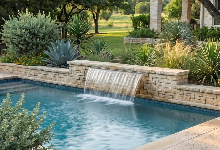 Working pool water feature in west Round Rock TX