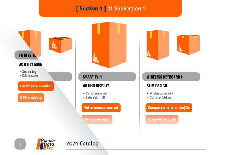 Montage of left page header & footer; with AGL header & footer are completely customizable.