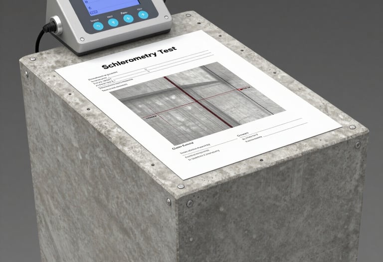 Technician inspecting a residential building facade with measuring tools.