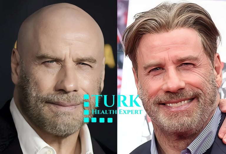 John Travolta before after hair transplant