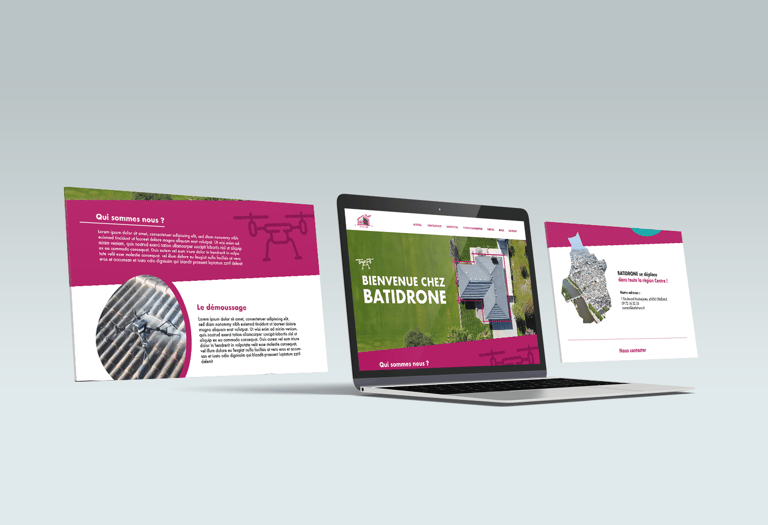 Réalisation : Web design pour BATIDRONE - Amy Atelier Graphique