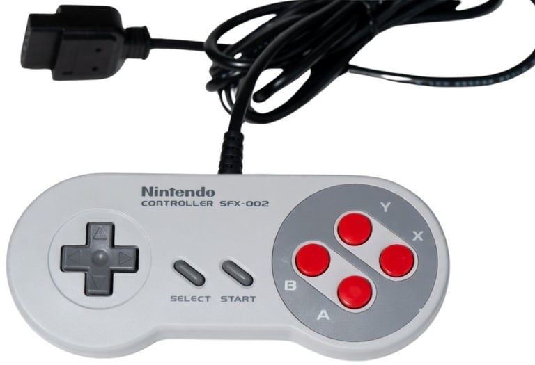 Controle do Super Famicom com 4 botões A,B,X e Y