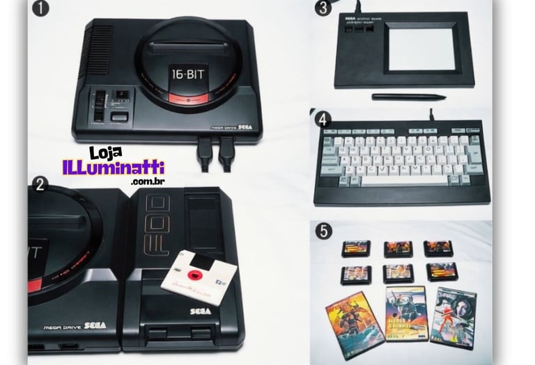 Mega Drive e seus acessorios