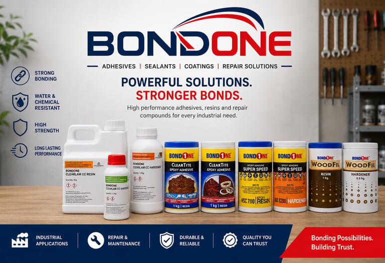 Bondone epoxy adhesives for wood, glass, metal and stone