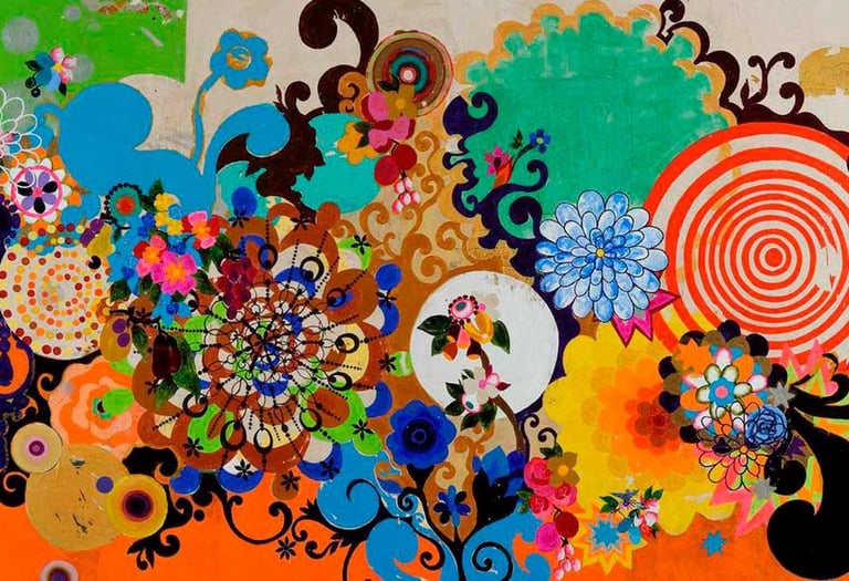 Beatriz, por exemplo, usa colagens e padrões geométricos que remetem diretamente ao Cubismo Sintétic