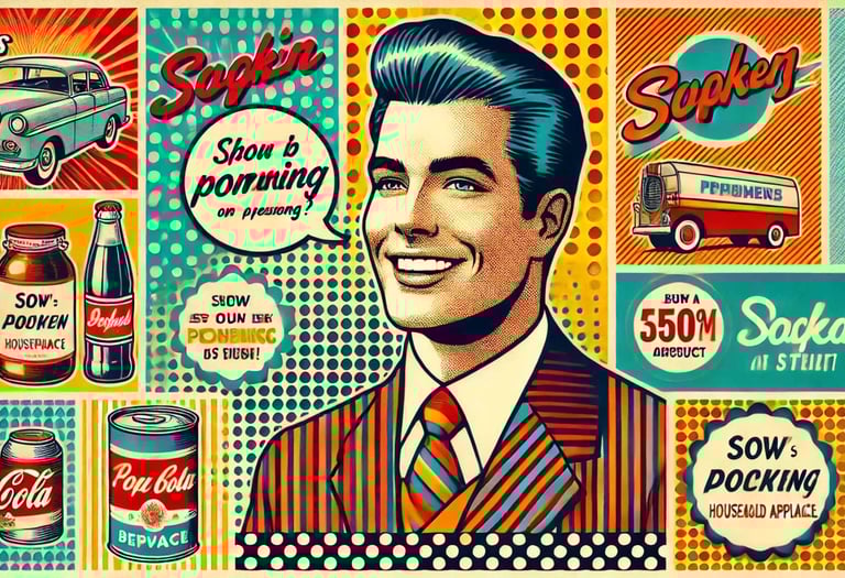 imagem de um cartaz dos anos 60, pop-art