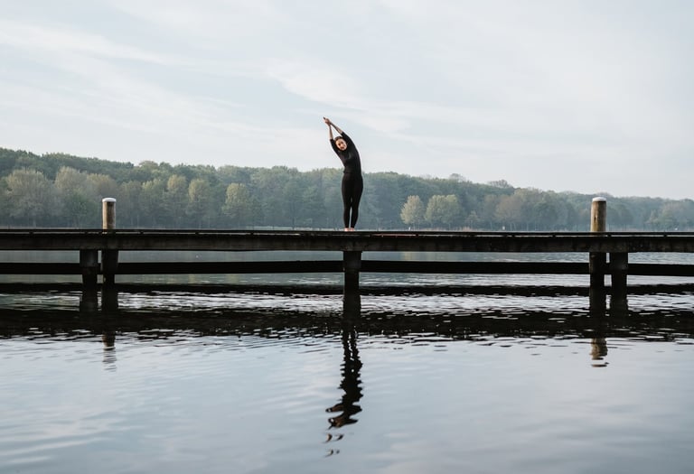 woman in trikonasana