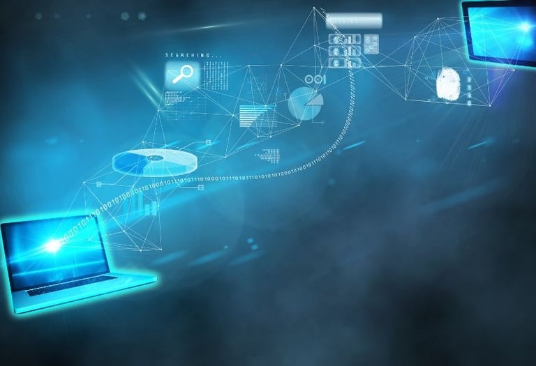 illustration der datenübertragung auf websites