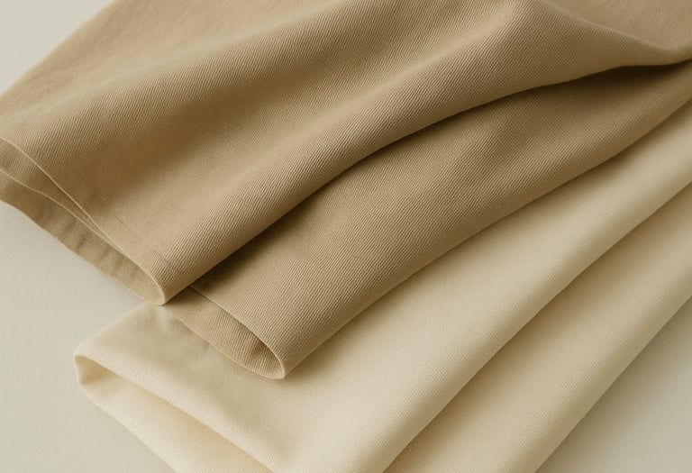 Tecidos e forros de qualidade para fabricação de peças de vestuário.