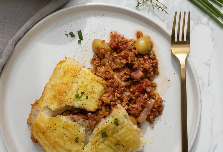 pastel de papa vegano