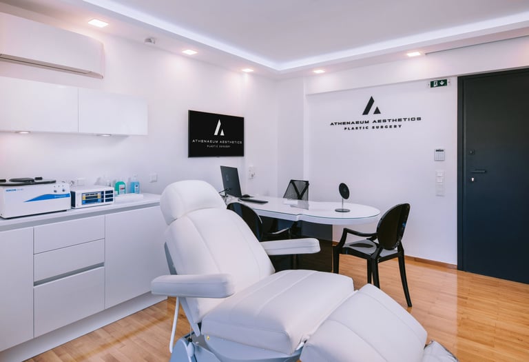 Small procedures operating room and consultation desk at Athenaeum Aesthetics  in Vouliagmeni,Athens