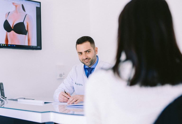 Dr Antonios Diamantopoulos during patient consultation at Athenaeum Aesthetics