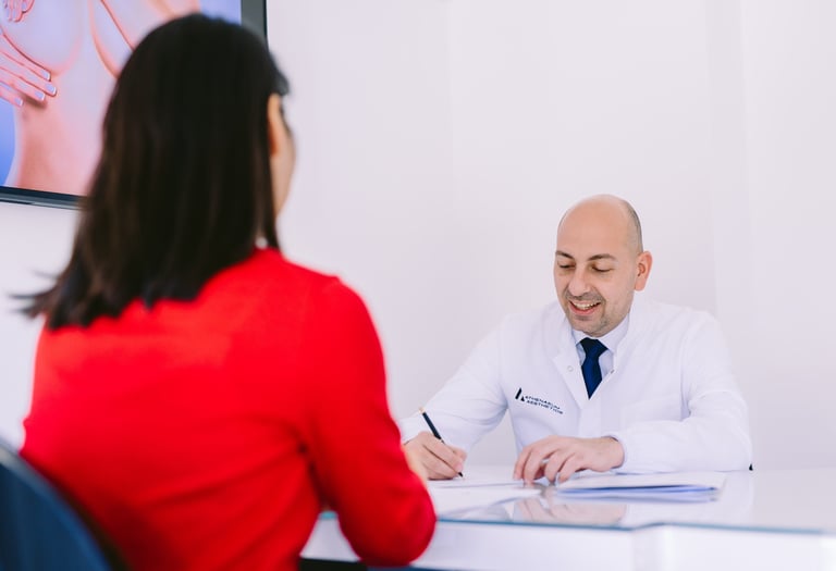 Prof Marios Papadakis during patient consultation at Athenaeum Aesthetics