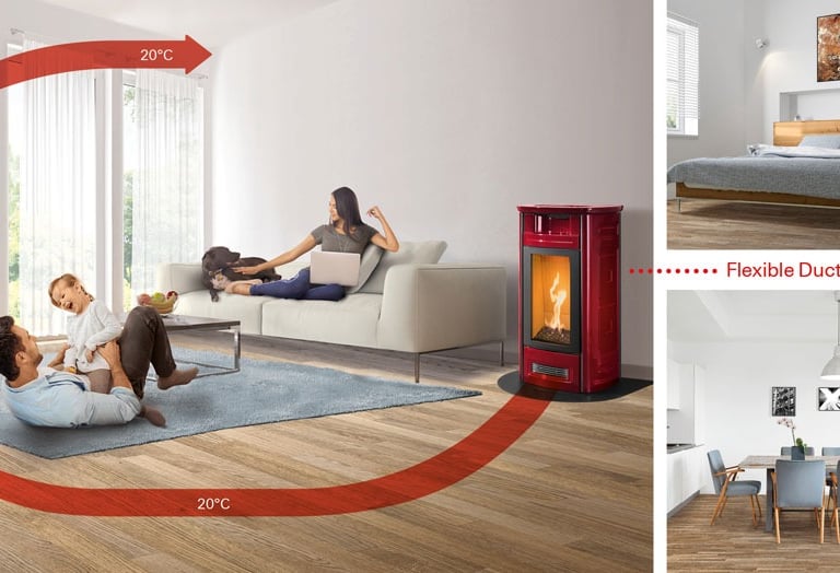 котел на пелети с водна риза и циркулационна помпа