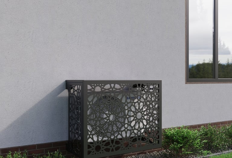 Декоративна и защитна решетка за покриване на външно климатично тяло