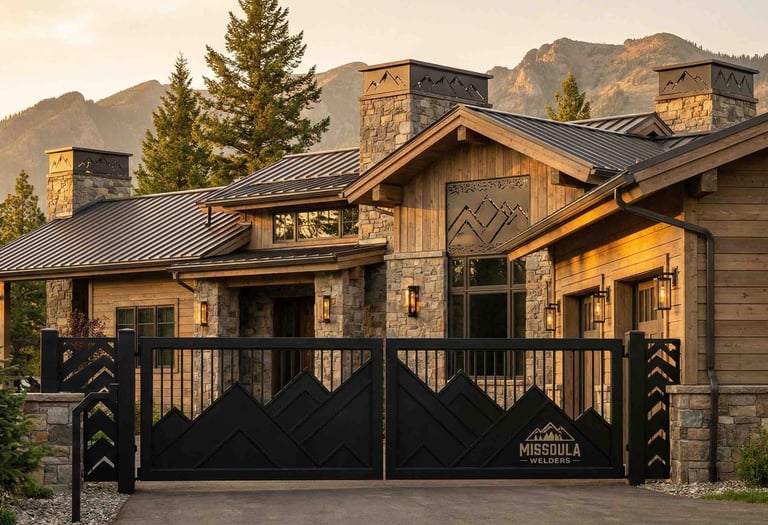 Custom welded gate for luxury home in Frenchtown