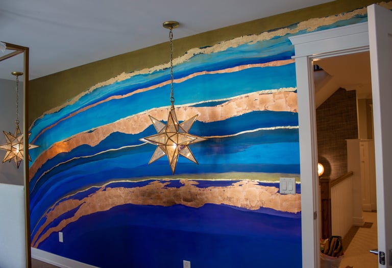 bespoke geode mural by artworks by marcine in westfield nj