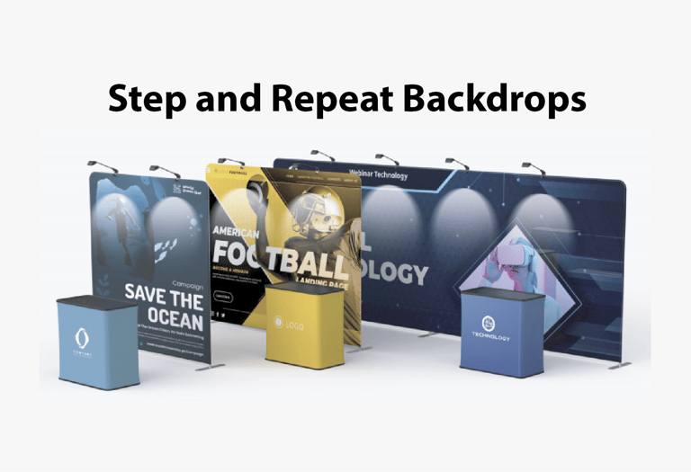 event step and repeat backdrops with Podium 