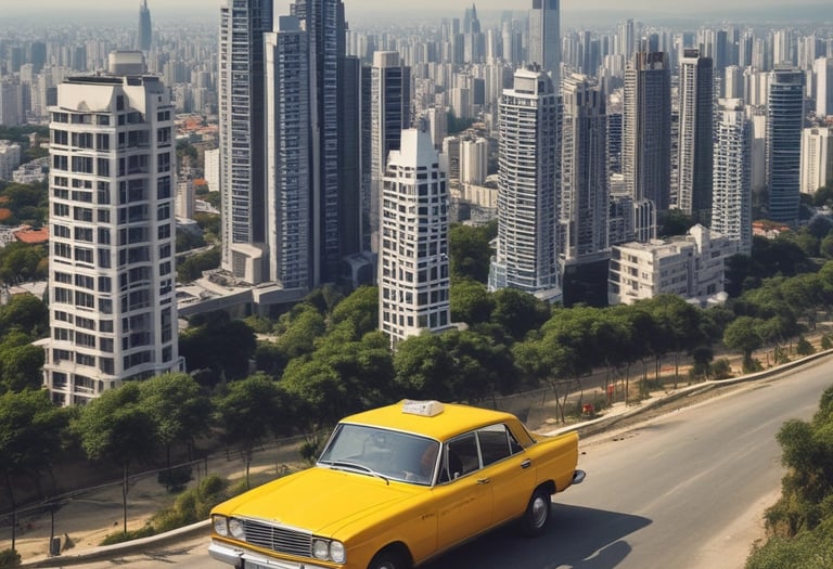 A happy family visiting a residential plot site with a Jay Properties agent.